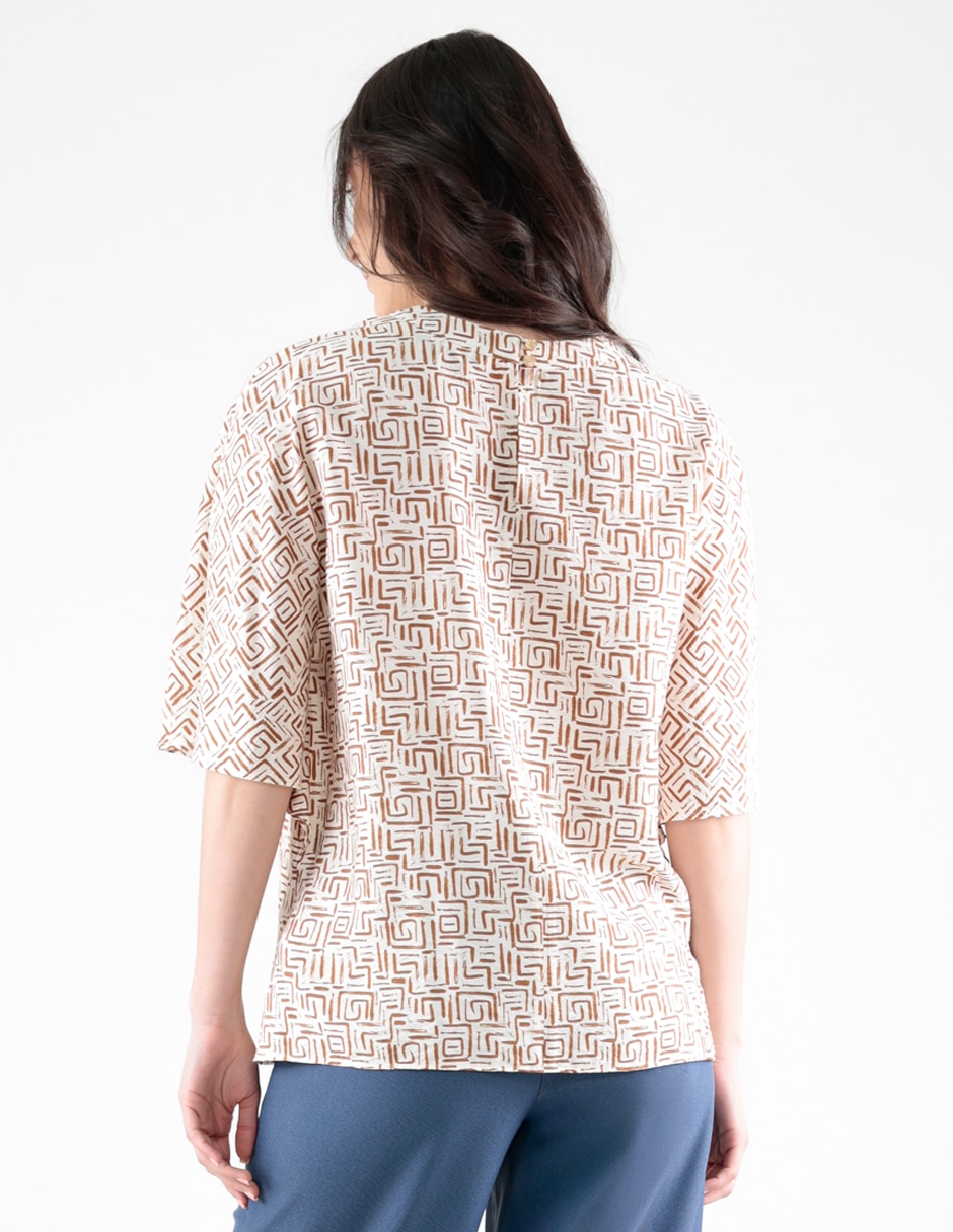 Blusa Pierre Cardin manga al codo para mujer