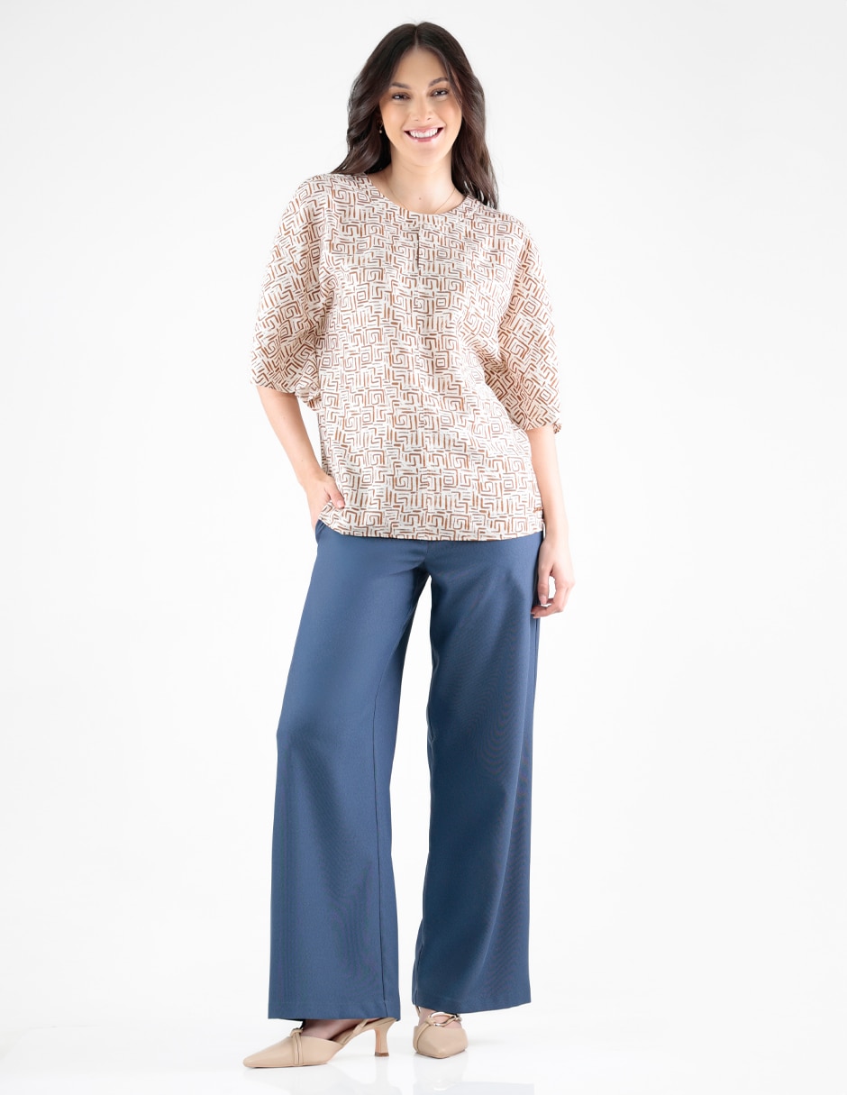 Blusa Pierre Cardin manga al codo para mujer