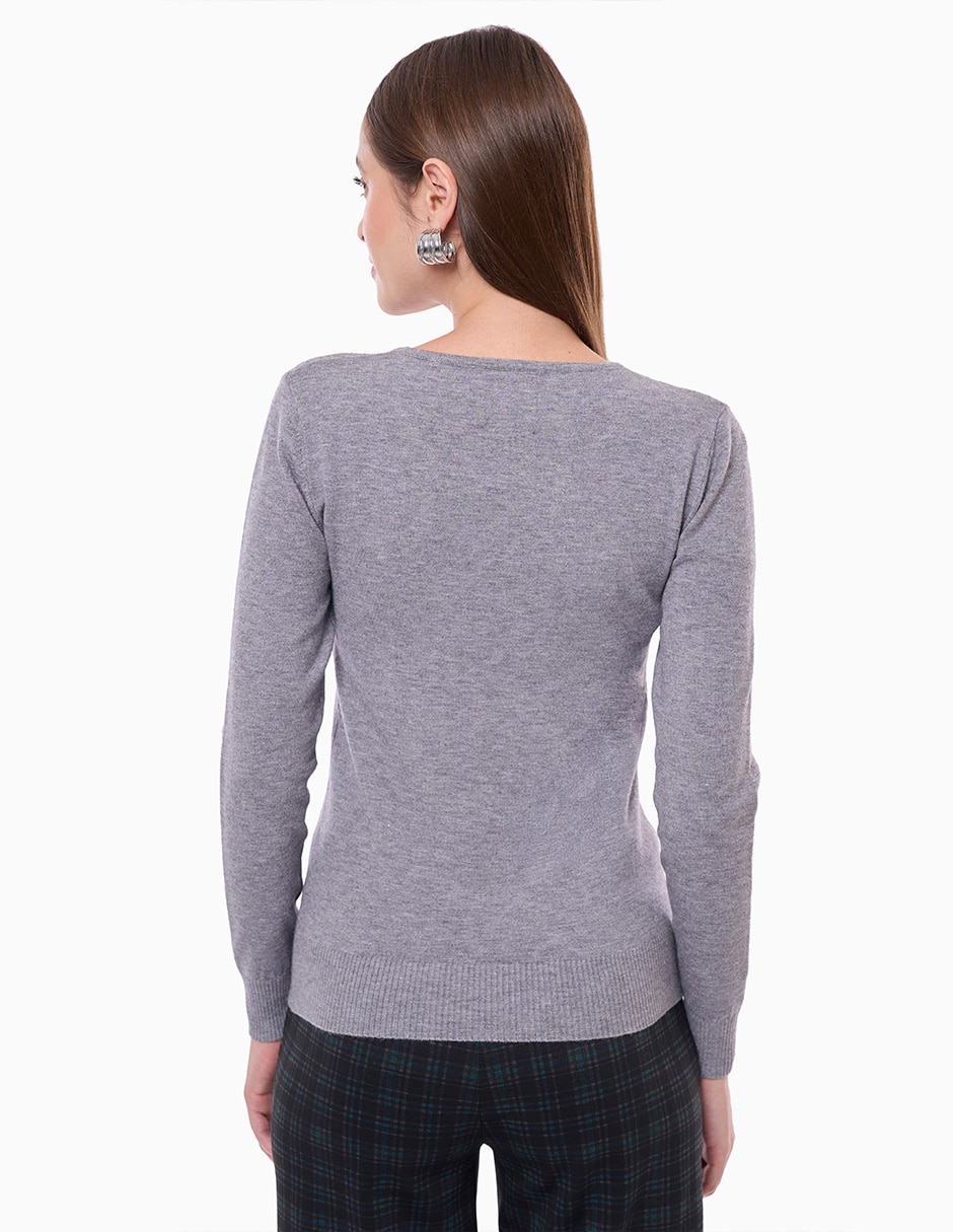 Suéter cuello redondo para mujer 2