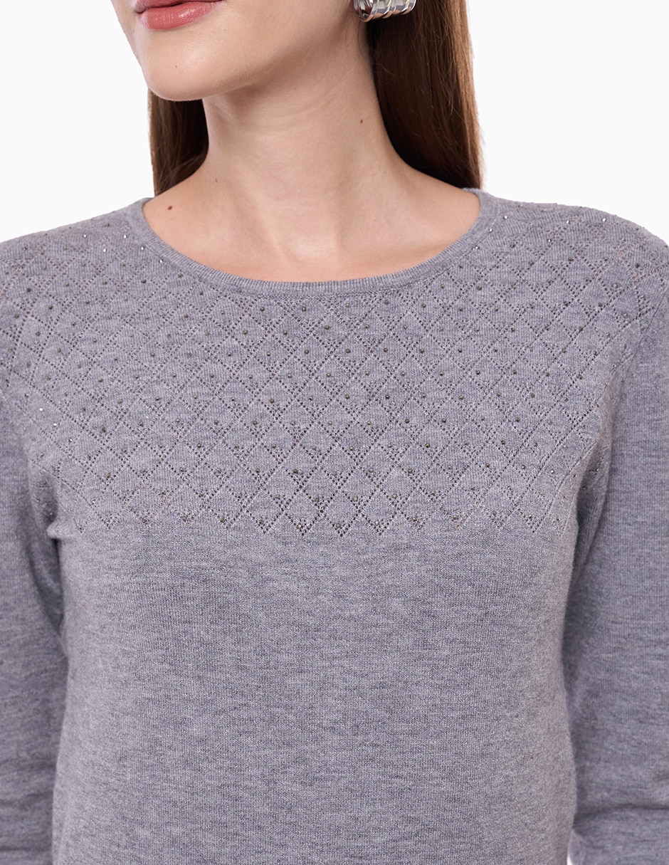 Suéter cuello redondo para mujer 4