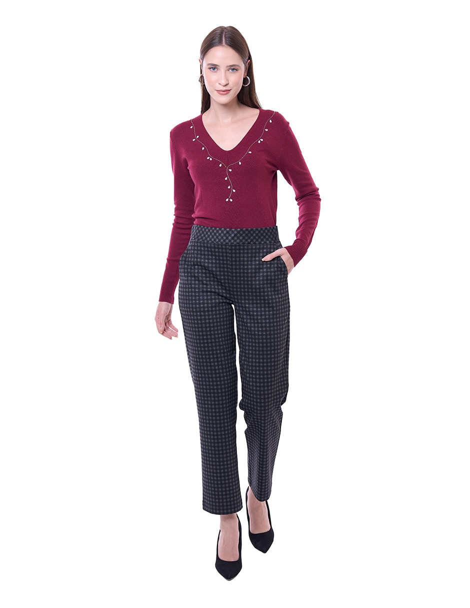 Pantalón regular mujer recto para mujer 3