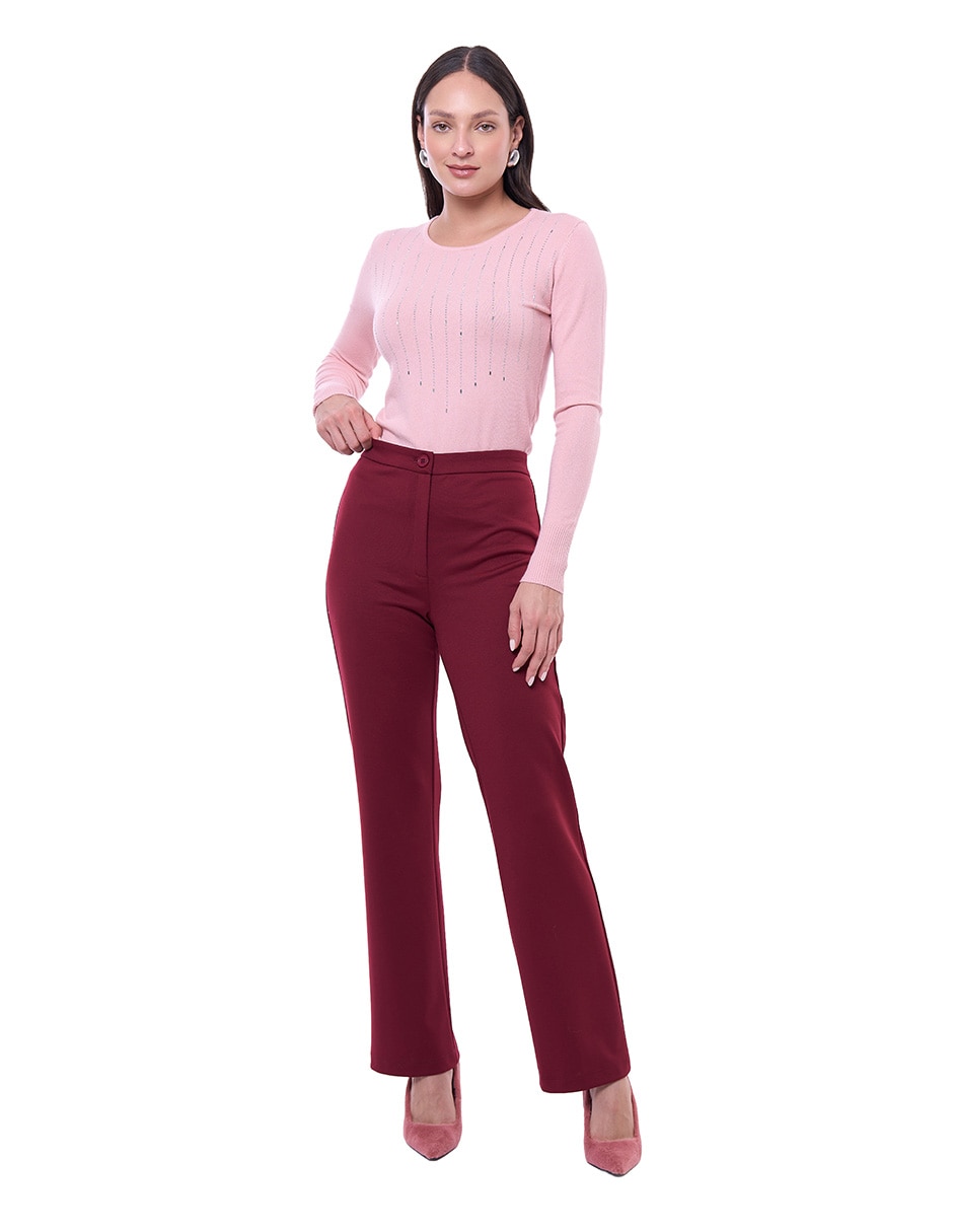Pantalón regular mujer recto para mujer 3