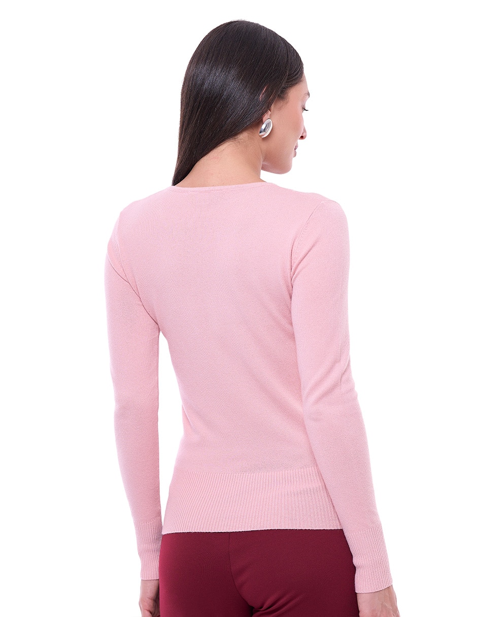 Suéter cuello redondo para mujer 2