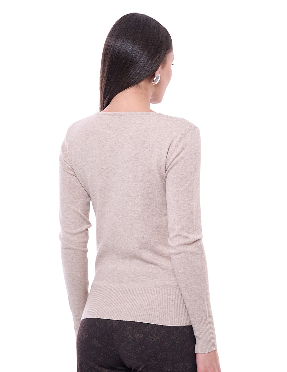 Suéter cuello redondo para mujer 2