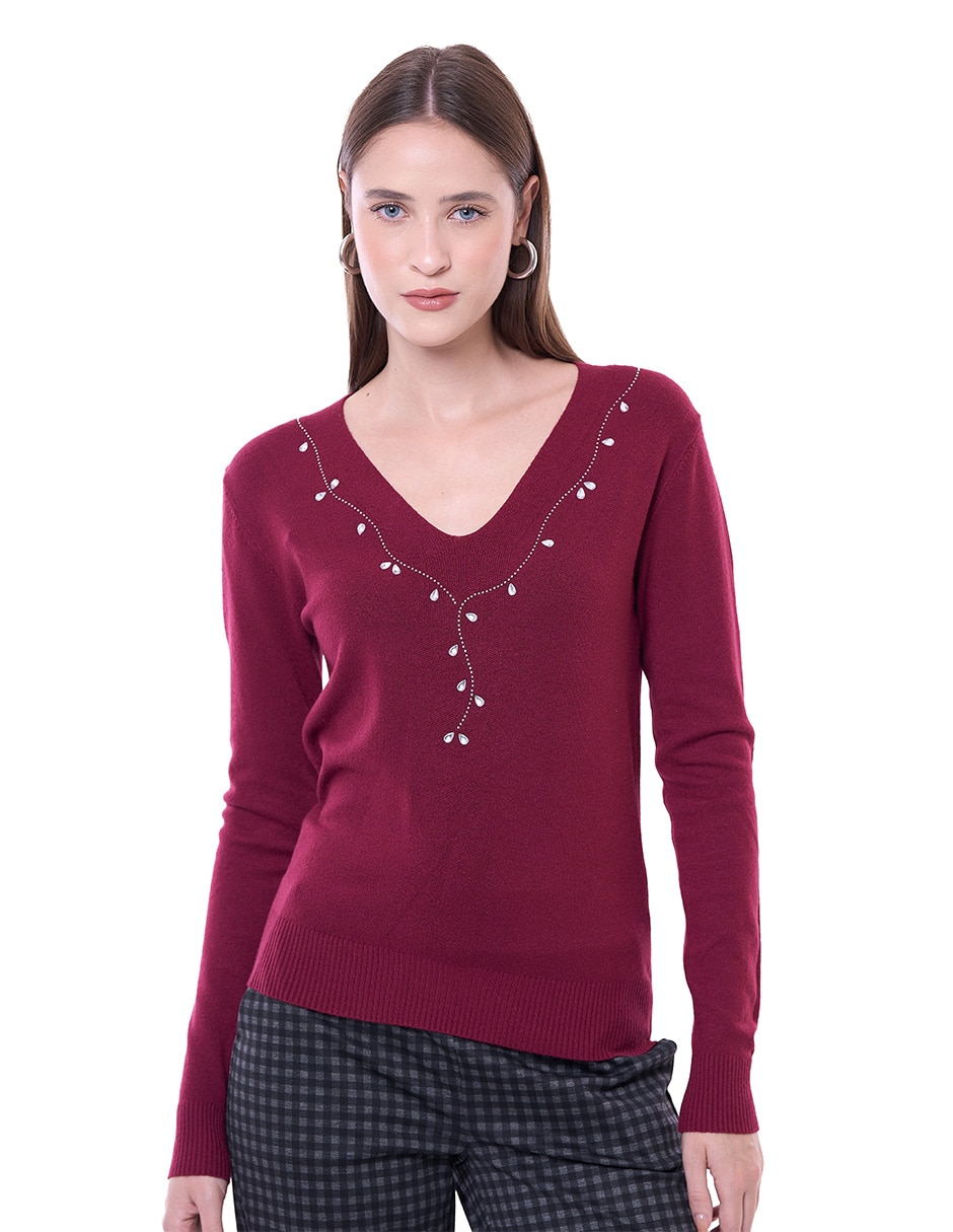 Suéter cuello v para mujer Suéter cuello v para mujer
