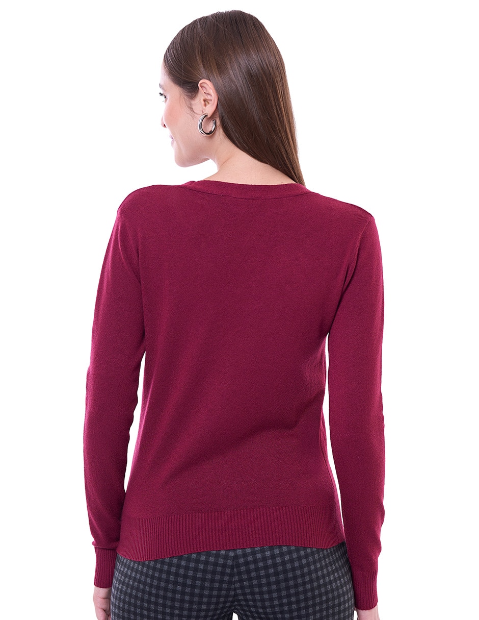 Suéter cuello v para mujer 2
