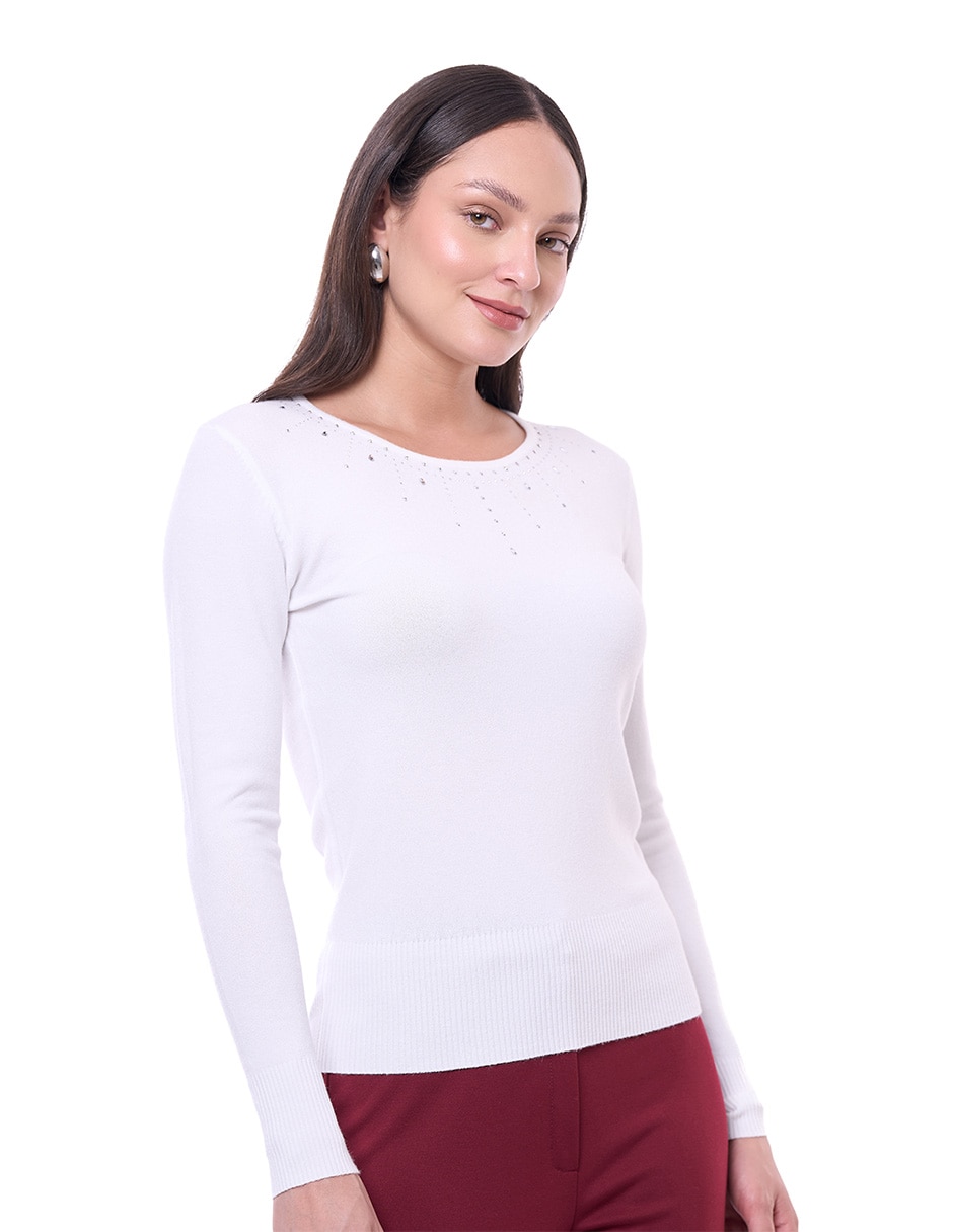 Suéter cuello redondo para mujer Suéter cuello redondo para mujer