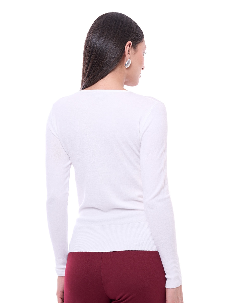 Suéter cuello redondo para mujer 2