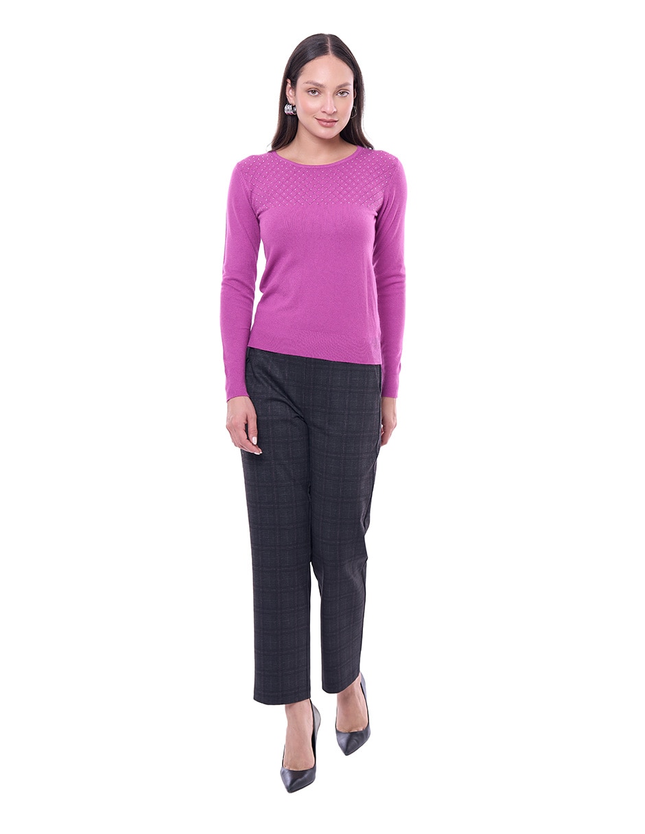 Suéter cuello redondo para mujer 4