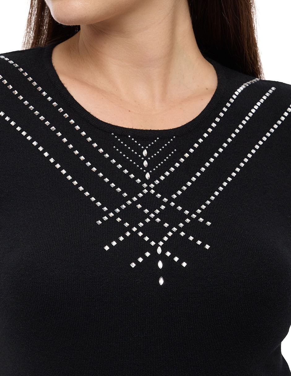 Suéter cuello redondo para mujer 2