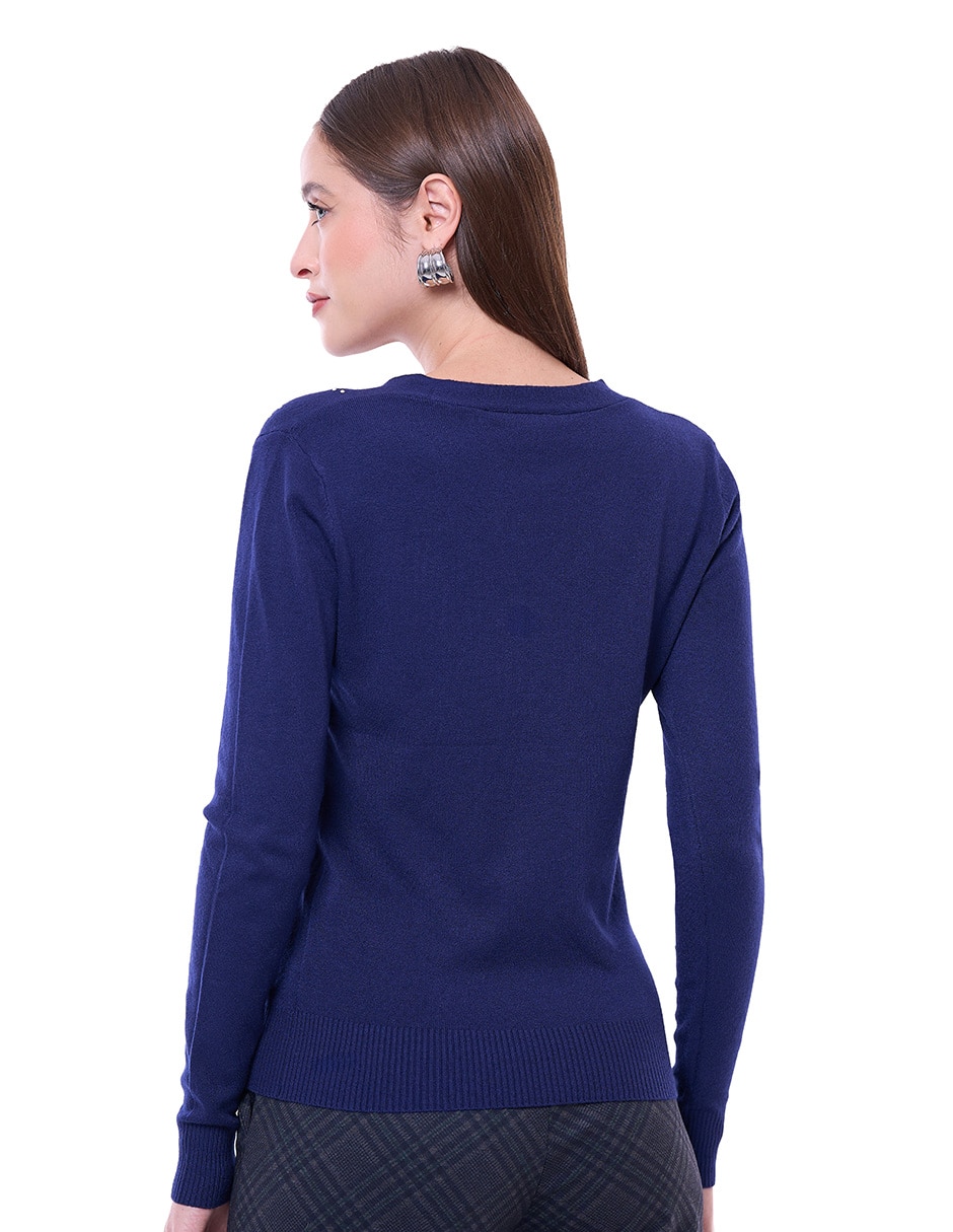 Suéter cuello v para mujer 3