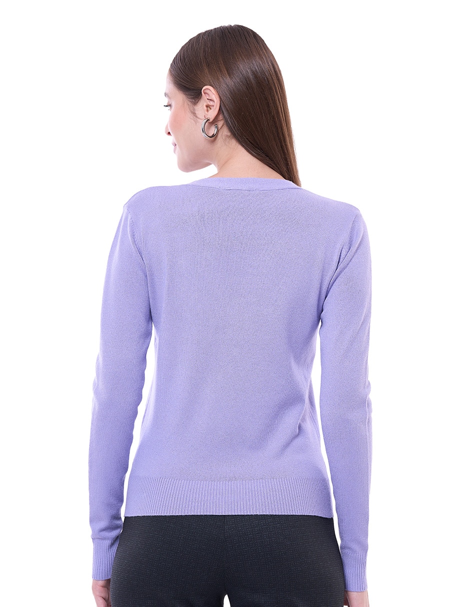 Suéter cuello v para mujer 4