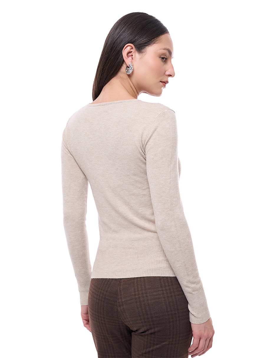 Suéter cuello redondo para mujer 3