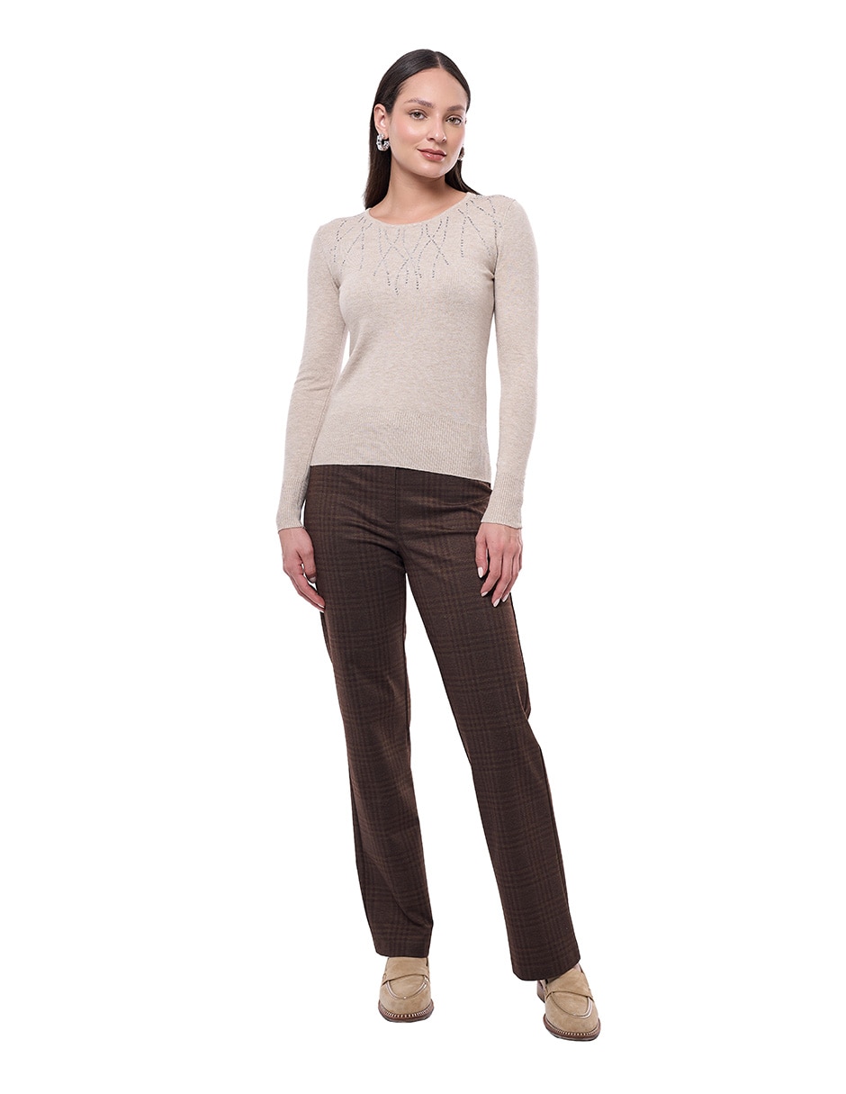 Suéter cuello redondo para mujer 4