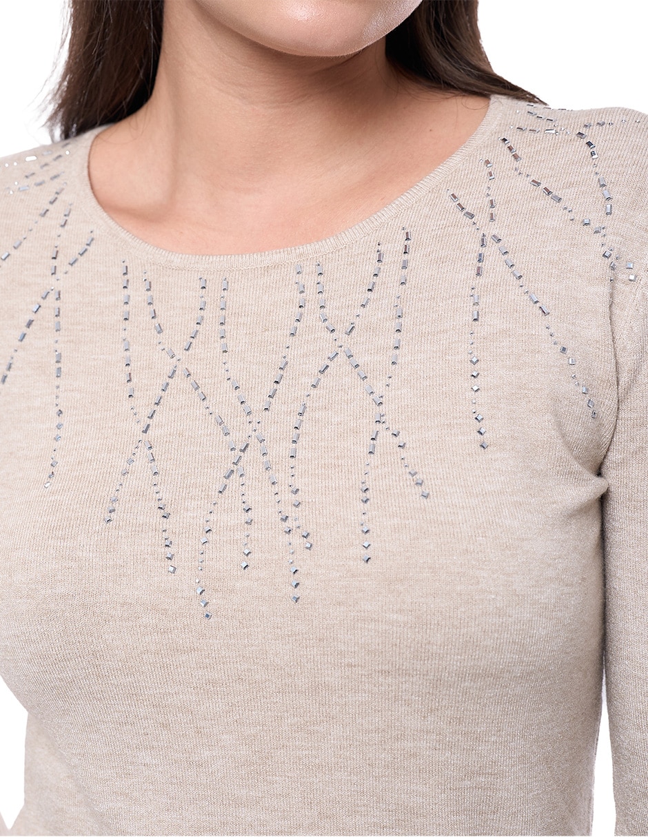 Suéter cuello redondo para mujer 2