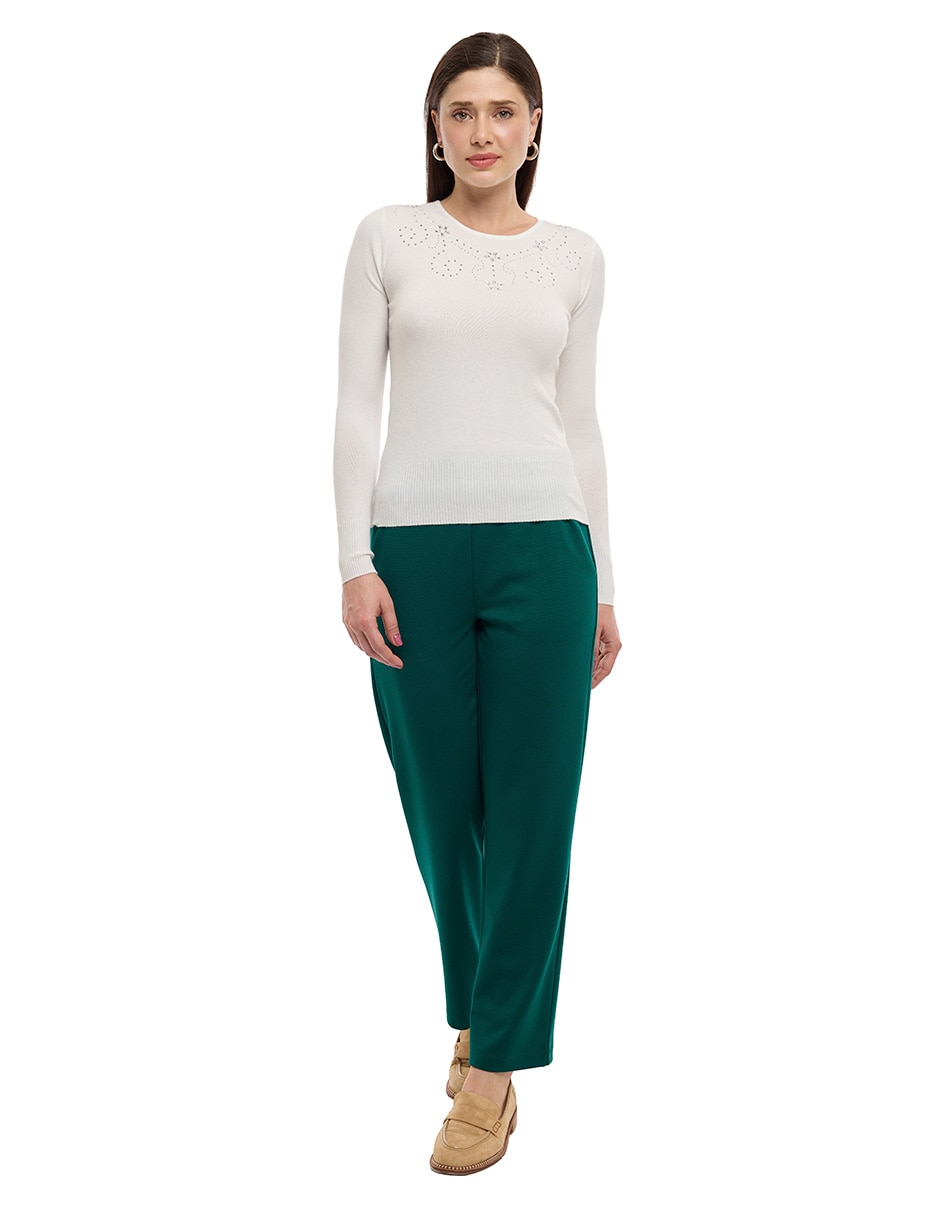 Suéter cuello redondo para mujer 3