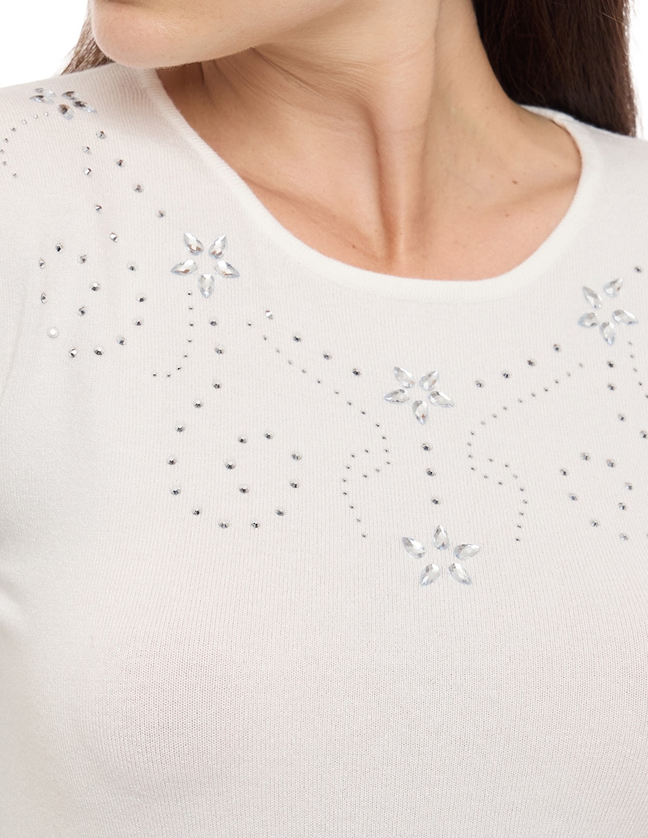 Suéter cuello redondo para mujer 2