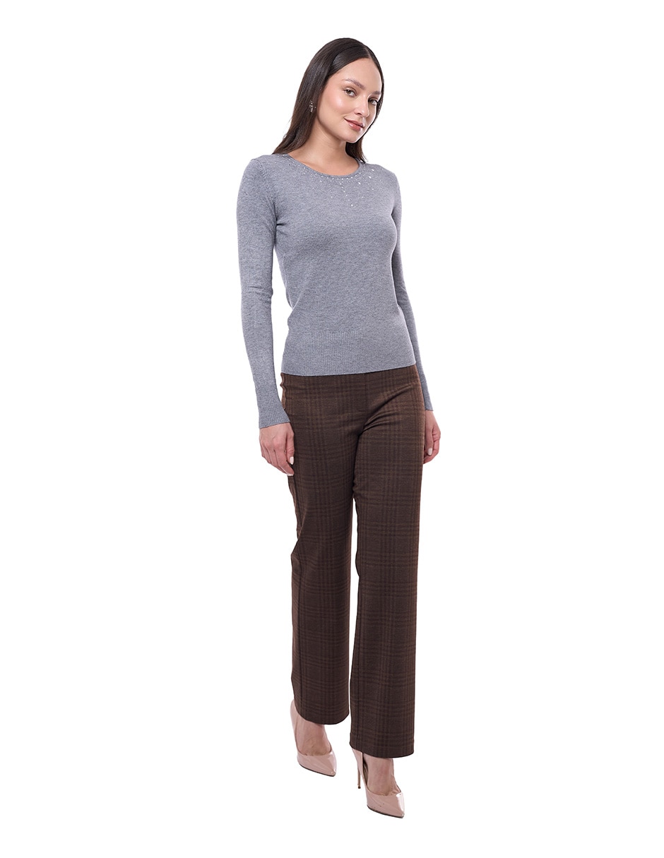 Suéter cuello redondo para mujer 4