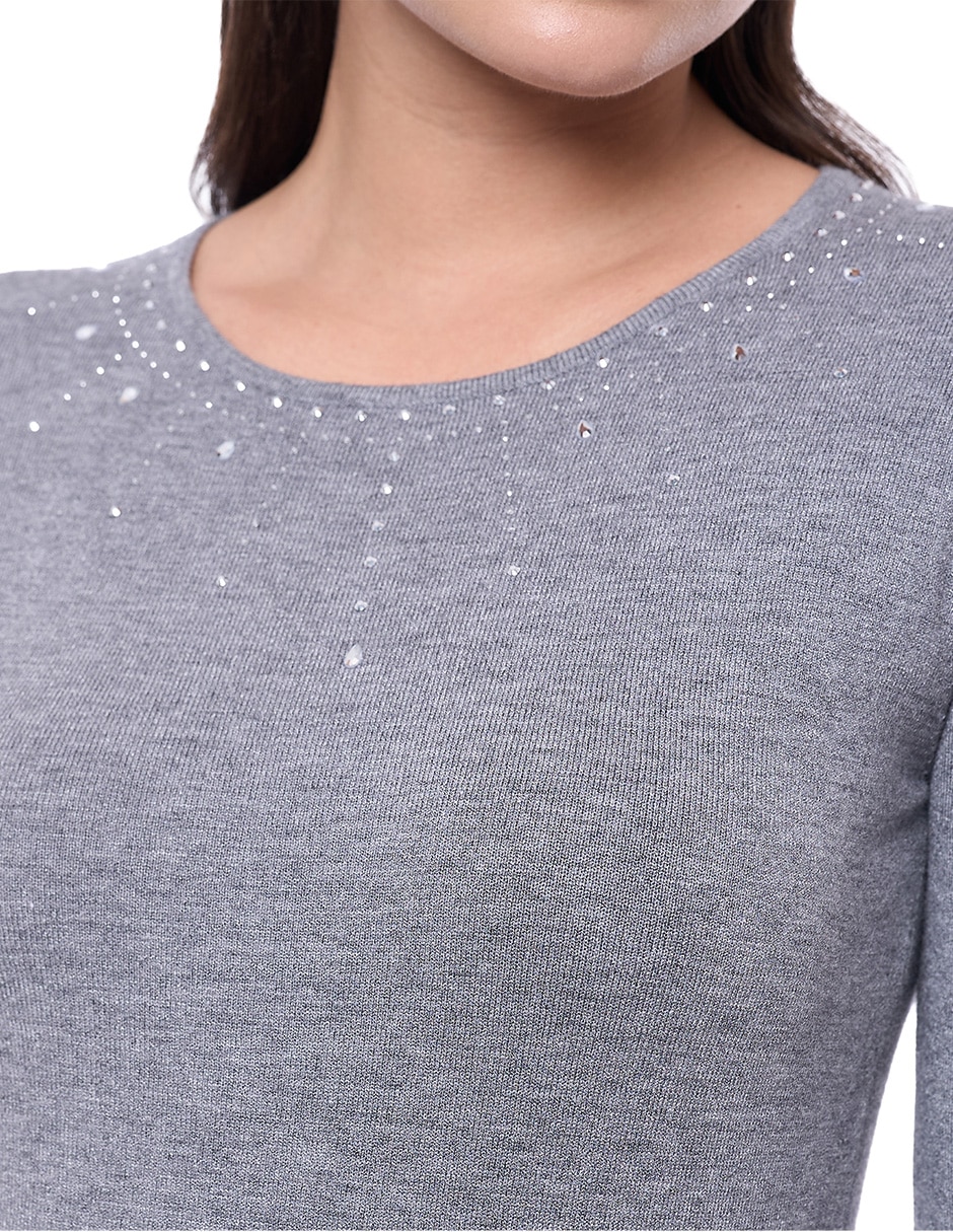 Suéter cuello redondo para mujer 2
