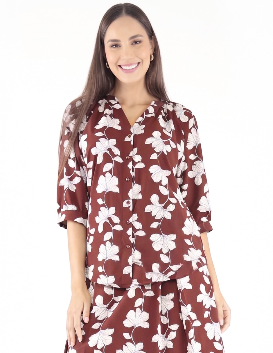 Blusa manga 3/4 para mujer Blusa manga 3/4 para mujer