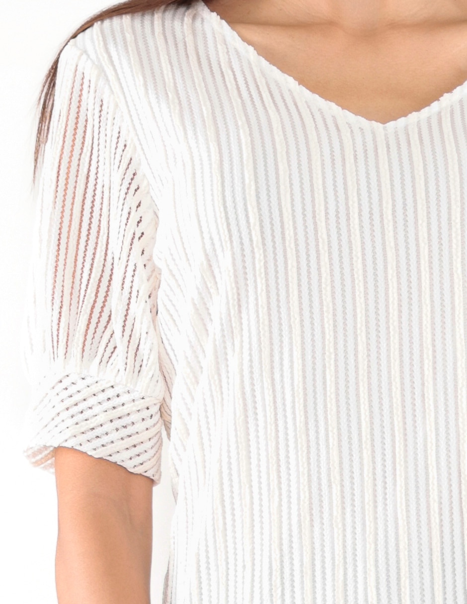 Blusa manga al codo para mujer 3
