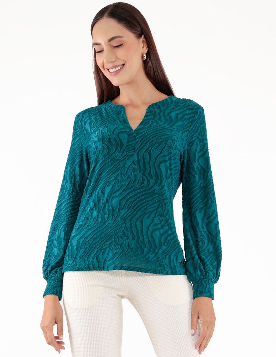 Blusa manga larga para mujer