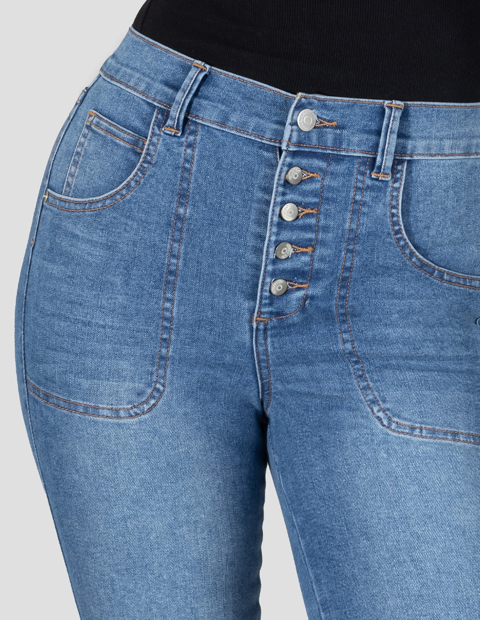 Jeans straight cintura alta para mujer 2