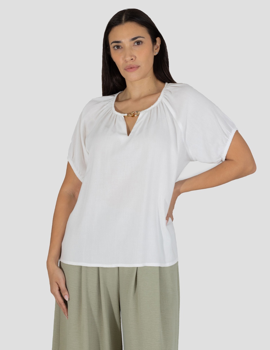 Blusa manga corta para mujer