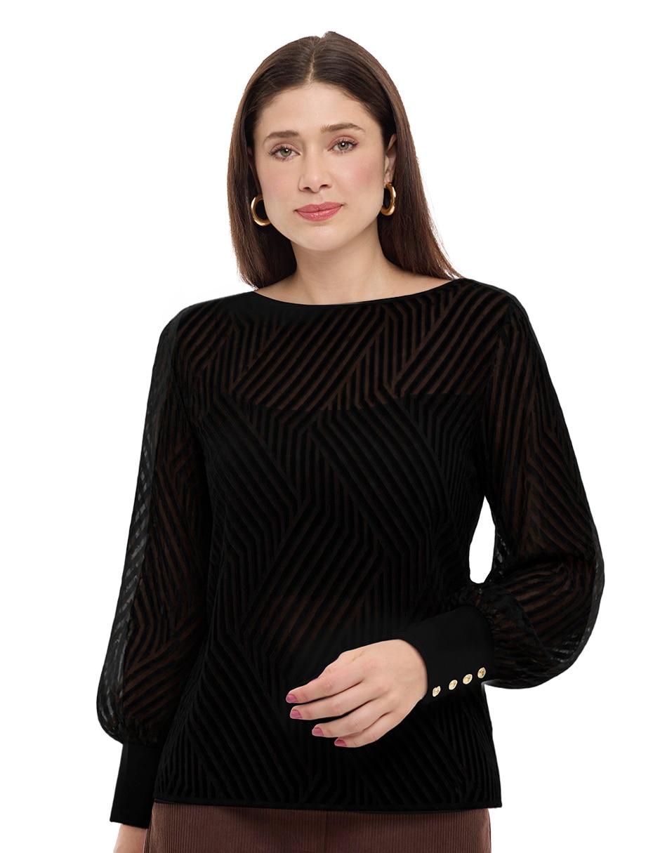 Blusa manga larga para mujer