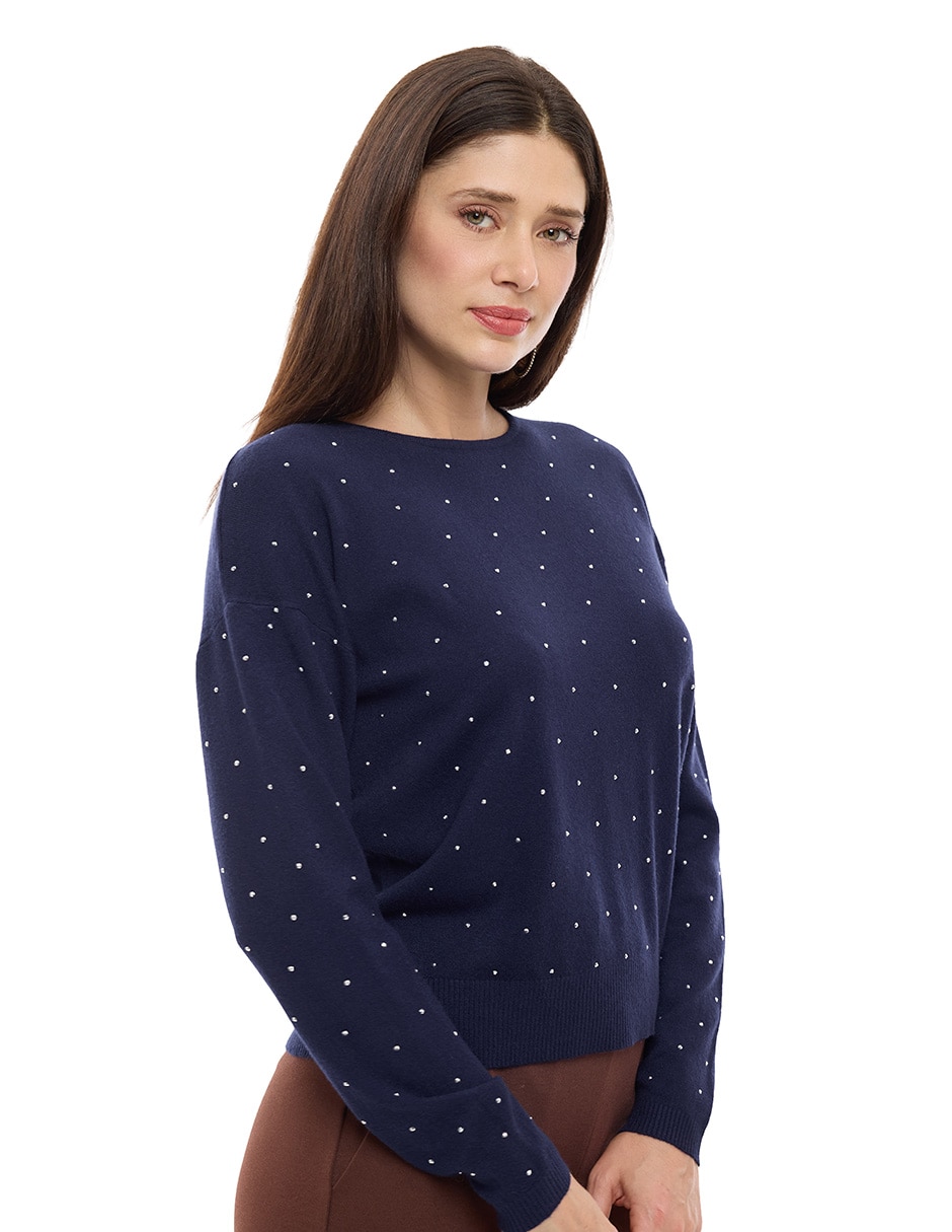 Suéter cuello redondo para mujer