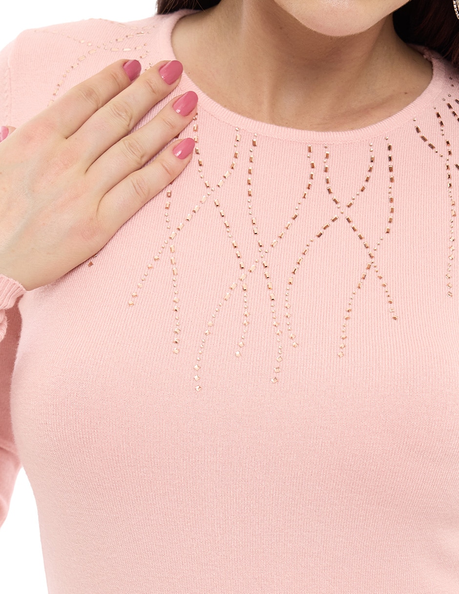 Suéter cuello redondo para mujer 4